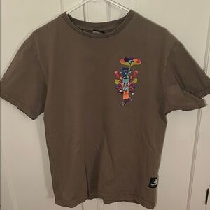 New Balance Brown Tee with Colorful Graphic